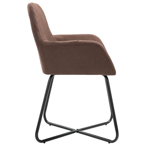 vidaXL Dining Chairs 2 pcs Brown Fabric