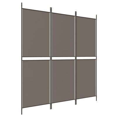 vidaXL 3-Panel Room Divider Anthracite 150x200 cm Fabric
