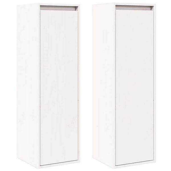 vidaXL Wall Cabinets 2 pcs White 30x30x100 cm Solid Pinewood
