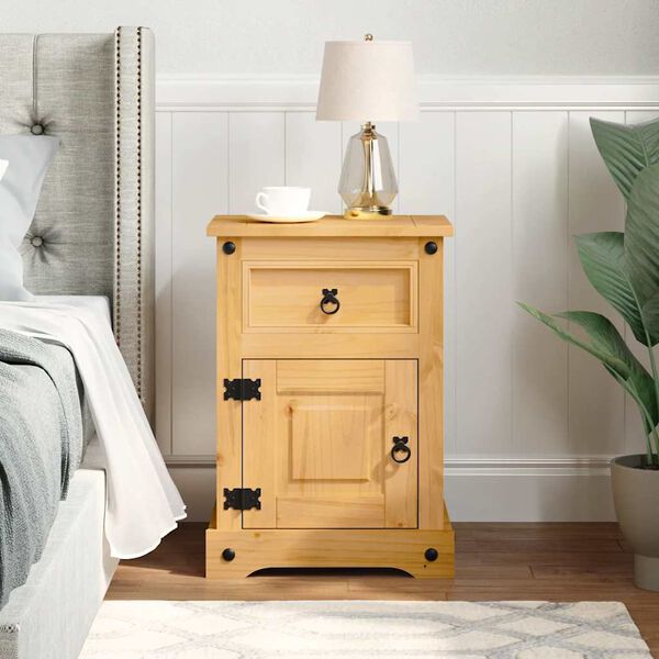 vidaXL Bedside Cabinet Mexican Pine Corona Range 53x39x66 cm
