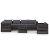 vidaXL 7 Piece Garden Lounge Set with Cushions Grey Impregnated Wood