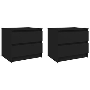 vidaXL Bed Cabinets 2 pcs Black 50x39x43,5 cm Engineered Wood