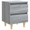 vidaXL Bed Cabinets with Solid Wood Legs 2 pcs Grey Sonoma 40x35x50 cm