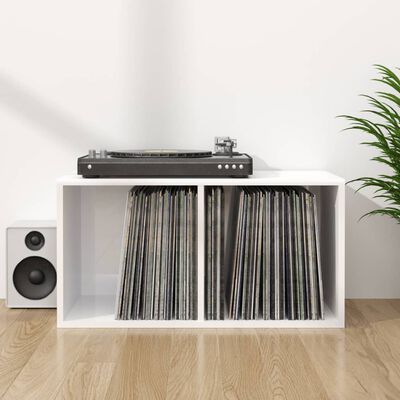 vidaXL Vinyl Storage Box High Gloss White 71x34x36 cm Engineered Wood