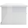 vidaXL Wall Drawer Shelf High Gloss White 88x26x18.5 cm Engineered Wood