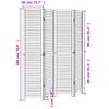 vidaXL Room Divider&nbsp;4 Panels White Solid Wood Paulownia