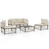 vidaXL 5 Piece Garden Lounge Set with Cushions Anthracite Poly Rattan