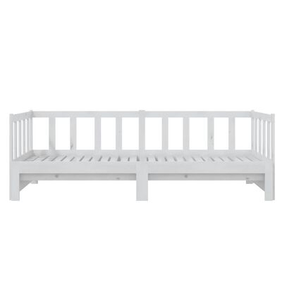 vidaXL Pull-out Day Bed White 2x(90x200) cm Solid Wood Pine