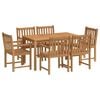 vidaXL 7 Piece Garden Dining Set 140x80 cm Solid Teak Wood
