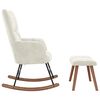 vidaXL Rocking Chair with a Stool Cream White Velvet
