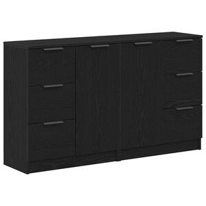 vidaXL Sideboard Black Oak 120 x 30 x 70 cm Engineered Wood