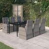 vidaXL 7 Piece Garden Dining Set with Cushions Grey