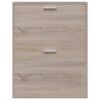 vidaXL Oak Look Wooden Shoe Cabinet with 2 Compartments