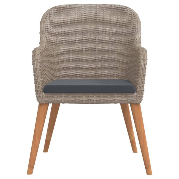 vidaXL 9 Piece Garden Dining Set with Cushions Brown