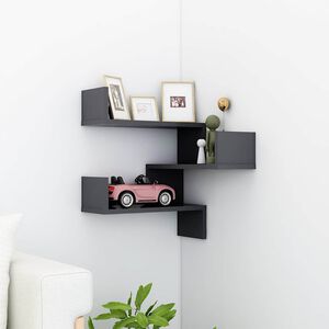 vidaXL Wall shelves Wall-Mounted Grey 40 x 40 x 49.5 cm