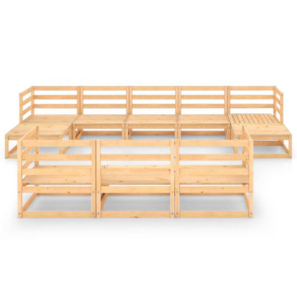 vidaXL 10 Piece Garden Lounge Set Solid Wood Pine