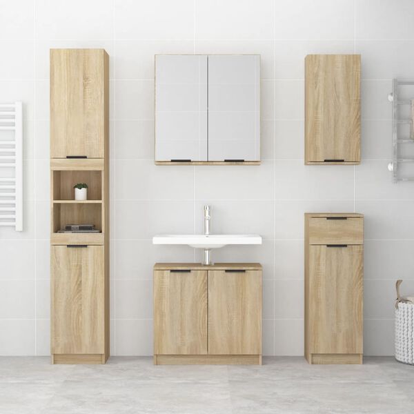 vidaXL Wall-mounted Bathroom Cabinet Sonoma Oak 32x20x67 cm