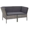vidaXL 8 Piece Garden Lounge Set with Cushions Poly Rattan Grey