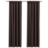 vidaXL Linen-Look Blackout Curtains with Hooks 2 pcs Taupe 140x245 cm