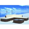 vidaXL 6 Piece Garden Lounge Set with Cushions Poly Rattan Brown