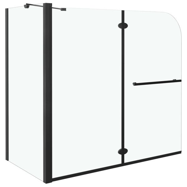 vidaXL Bi-Folding Shower Enclosure ESG 120x68x130 cm Black