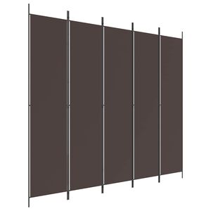 vidaXL 5-Panel Room Divider Brown 250x220 cm Fabric