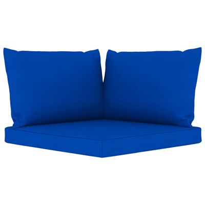 vidaXL 4-Seater Garden Sofa with Blue Cushions