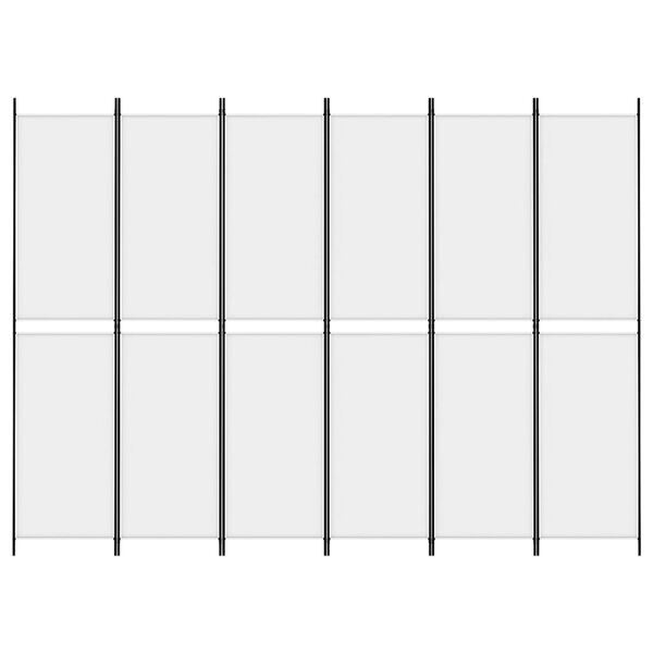 vidaXL 6-Panel Room Divider White 300x220 cm Fabric