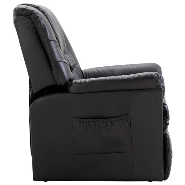 vidaXL Reclining Chair Black Faux Leather