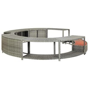 vidaXL Hot Tub Surround Grey Poly Rattan