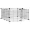 vidaXL 8-Panel Pet Cage with Door Black 70x70x35 cm Steel
