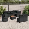 vidaXL 9 Piece Garden Sofa Set with Cushions Black Poly Rattan