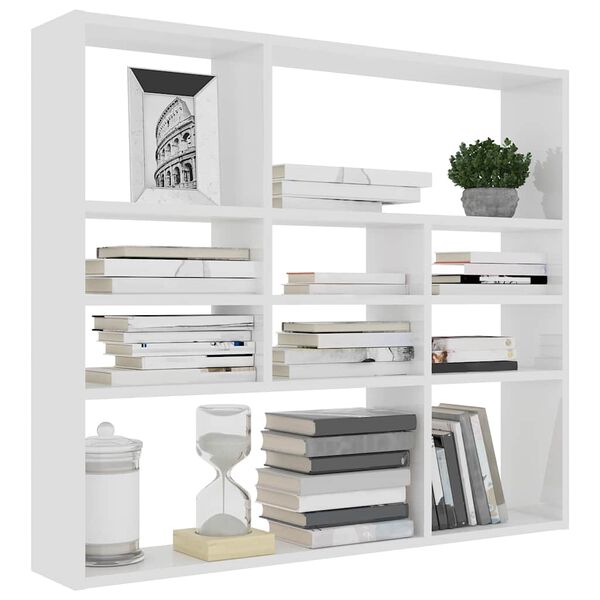vidaXL Wall Shelf White 90x16x78 cm Engineered Wood