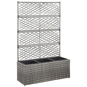 vidaXL Raised Bed | Grey | Poly Rattan, Plastic | 83x30x130 cm | Planters