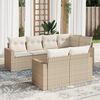 vidaXL 7 Piece Garden Sofa Set with Cushions Beige Poly Rattan