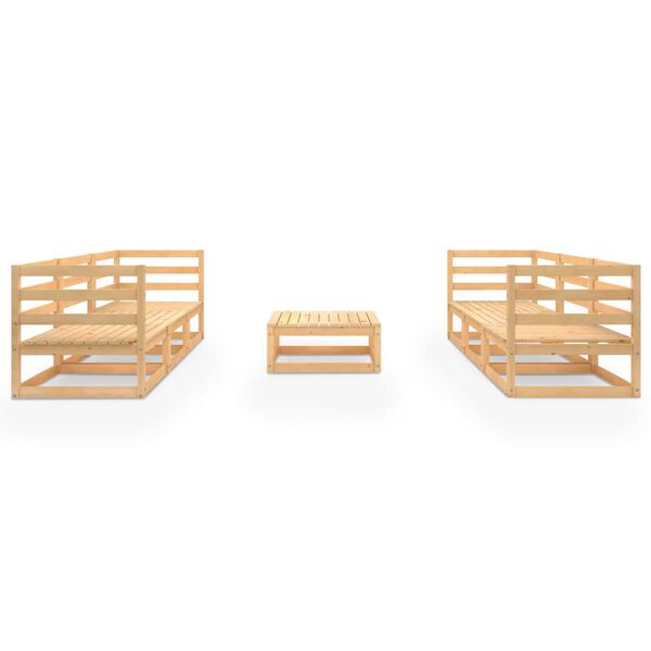 vidaXL 7 Piece Garden Lounge Set Solid Pinewood