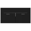 vidaXL Sink Cabinet with Built-in Basin Black Engineered Wood
