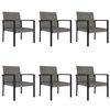 vidaXL 7 Piece Garden Dining Set Poly Rattan Grey