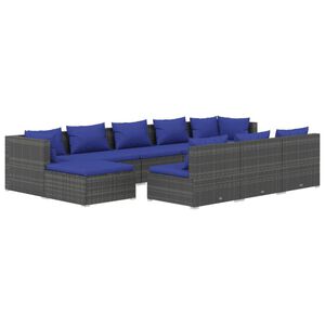 vidaXL Garden Lounge Set | Grey and Dark Blue
