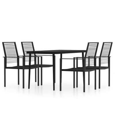 vidaXL 5 Piece Garden Dining Set Black