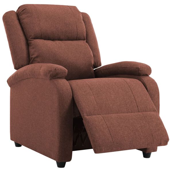 vidaXL Wing Back Recliner Chair Brown Fabric