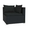vidaXL 4 Piece Garden Lounge Set with Cushions Poly Rattan Black