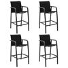 vidaXL Garden Bar Chairs 4 pcs Black Textilene