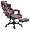 vidaXL Gaming Chair with Footrest Wine Red Faux Leather