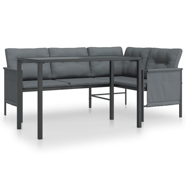 vidaXL 2 Piece Garden Dining Set Anthracite Steel