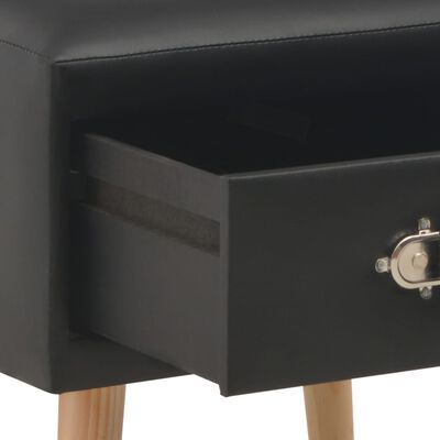 vidaXL Bedside Cabinet Black 40x35x40 cm Faux Leather