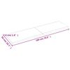 vidaXL Table Top Light Brown 180x50x(2-4)cm Treated Solid Wood Live Edge