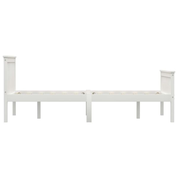vidaXL Bed Frame without Mattress White Solid Pinewood 120x200 cm