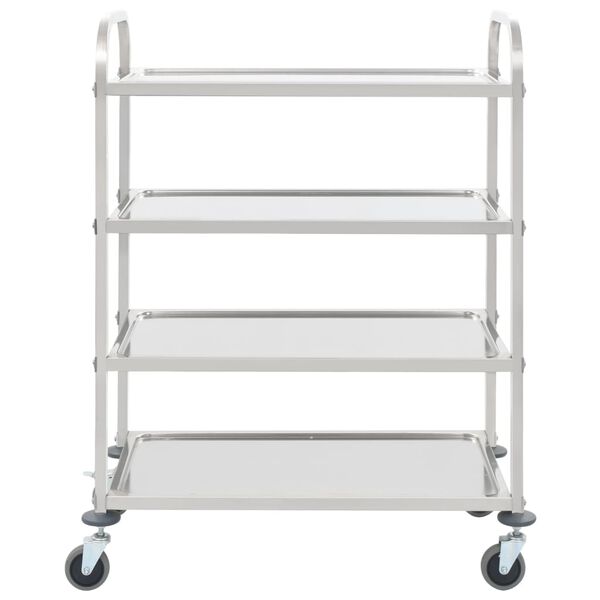 vidaXL 4-Tier Kitchen Trolley 107x55x125 cm Stainless Steel