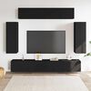 vidaXL 6 Piece TV Cabinet Set Black Engineered Wood